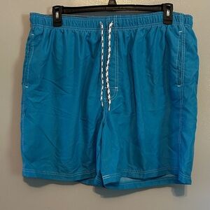 Vibrant Aqua Men's Swim Trunks